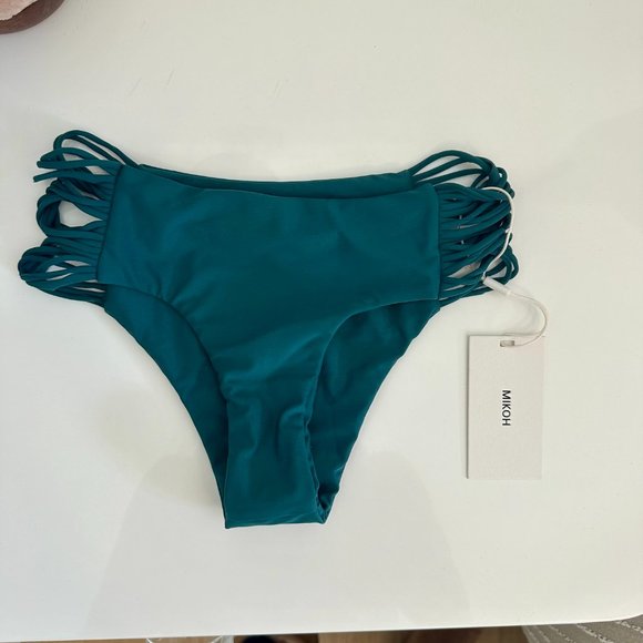 Mikoh Dark Green Bikini Bottoms - Picture 1 of 3